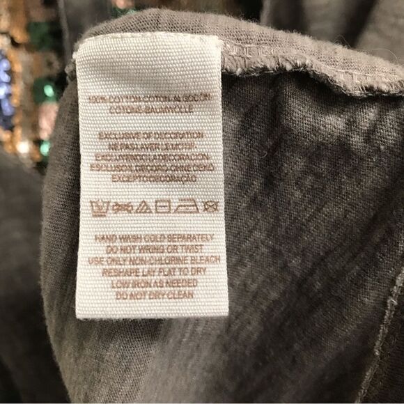 Free People sequined mottled long sleeve henley T-shirt S - Picture 5 of 5